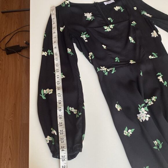 Flynn Skye Black Floral Long Sleeve Mini Dress Size Small - Picture 12 of 14